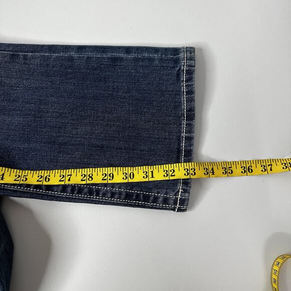 Miss Me Jeans Womens 28 Bootcut Crosses Embellished Thick Stitch Long - Picture 11 of 13